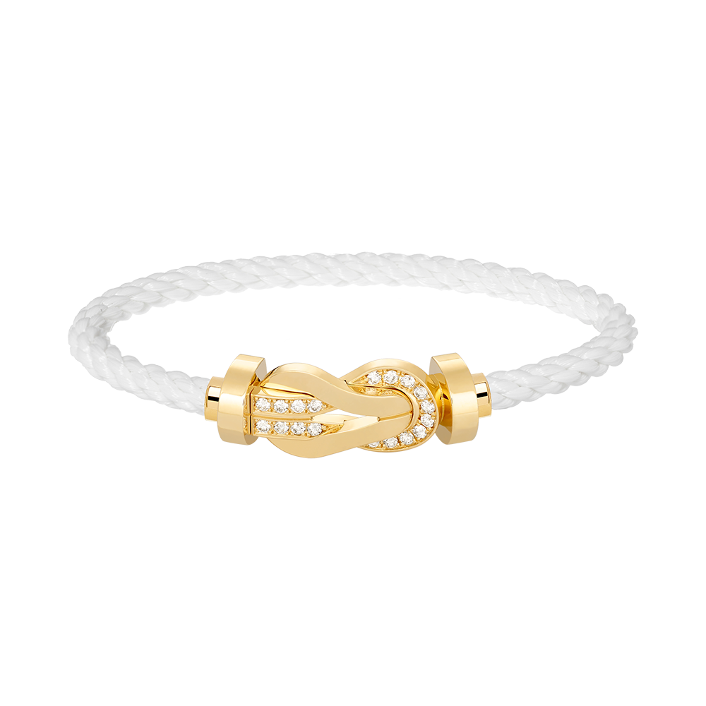 [Frd]CHANCE LARGE 8 FIGURE BUCKLE HALF DIAMOND BRACELET GOLD