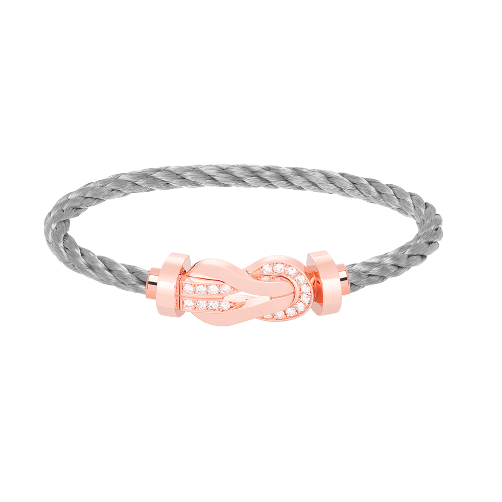 [Frd]CHANCE LARGE 8 FIGURE BUCKLE HALF DIAMOND BRACELET ROSE GOLD