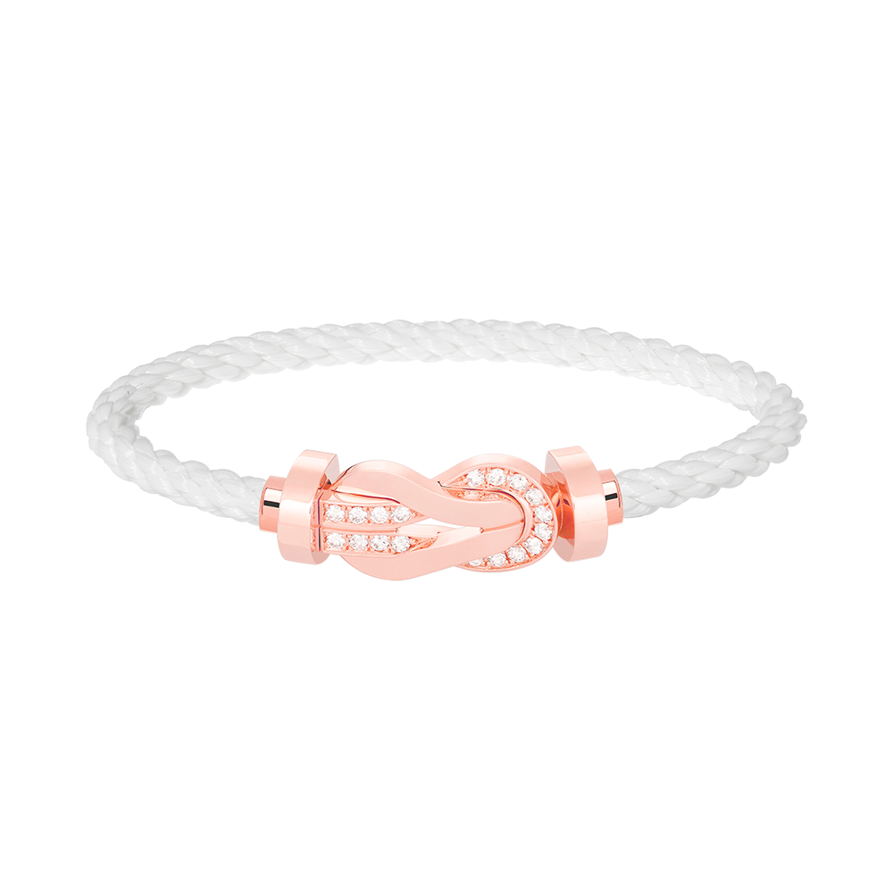 [Frd]CHANCE LARGE 8 FIGURE BUCKLE HALF DIAMOND BRACELET ROSE GOLD