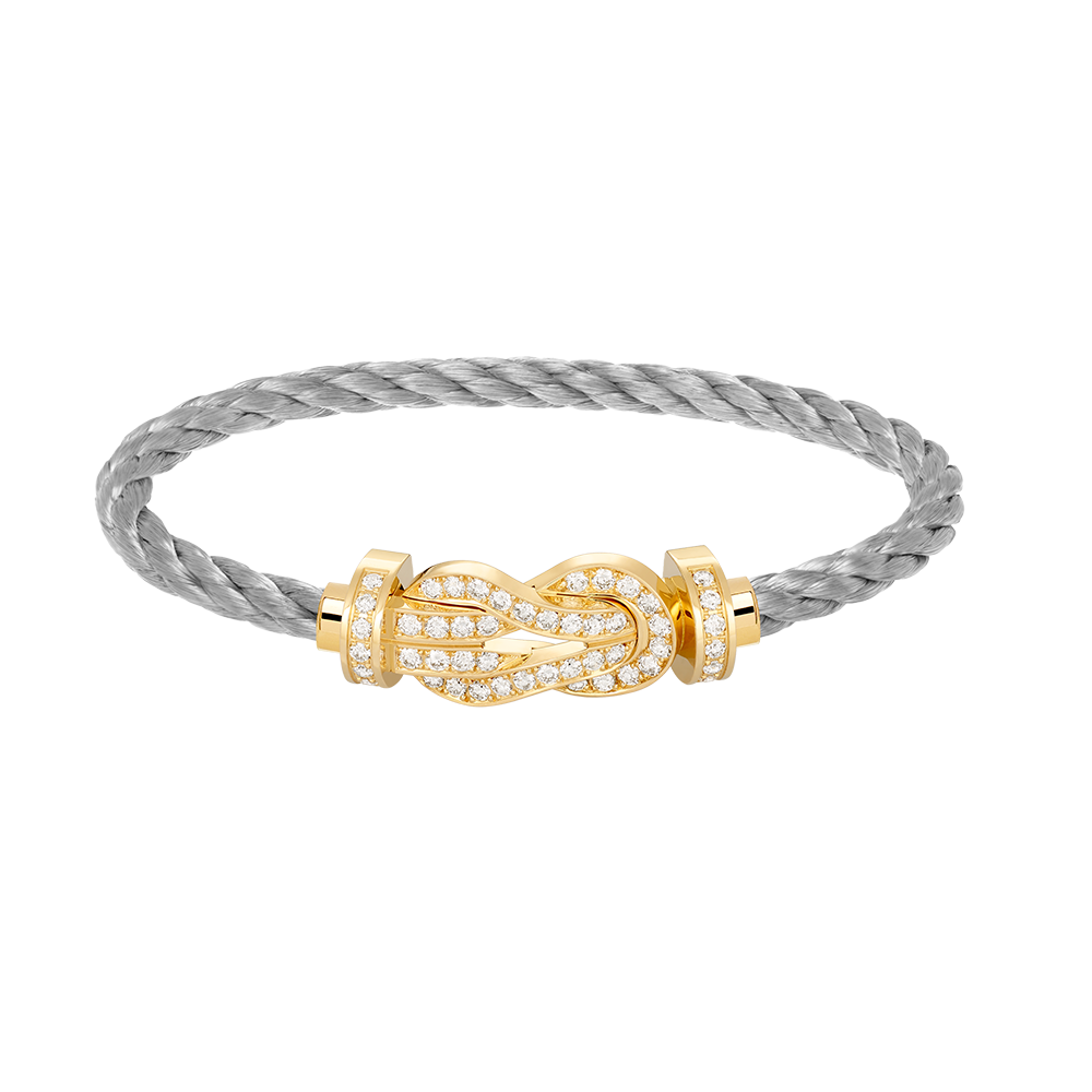 [Frd]CHANCE LARGE 8 FIGURE BUCKLE FULLDIAMOND BRACELET GOLD