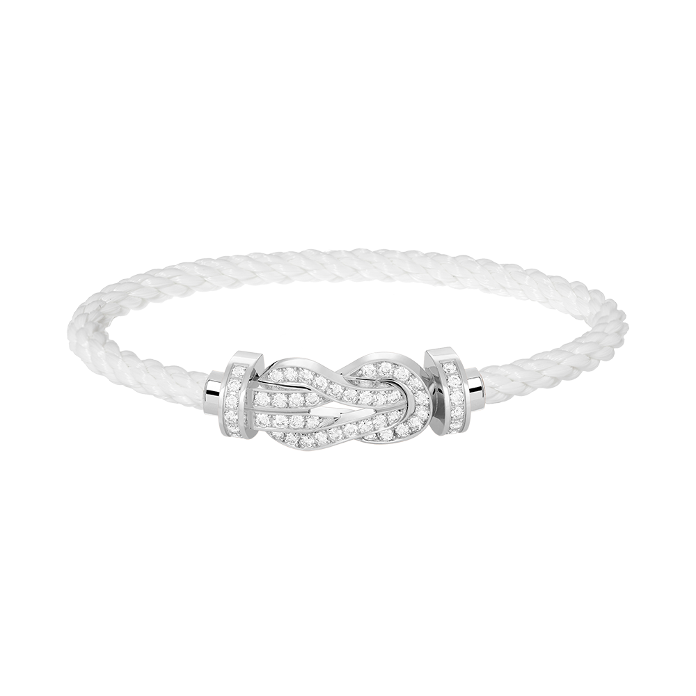 [Frd]CHANCE LARGE 8 FIGURE BUCKLE FULL DIAMOND BRACELET SILVER