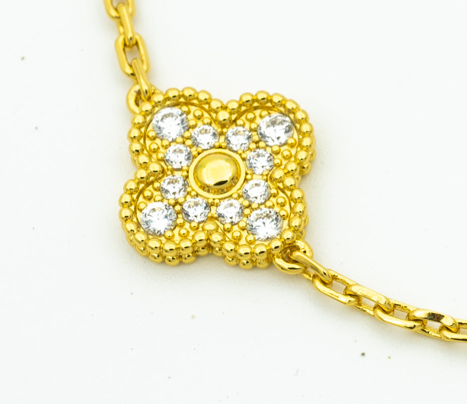 [VCA]CLOVER BRACELET 5 MOTIFS GOLD DIAMOND