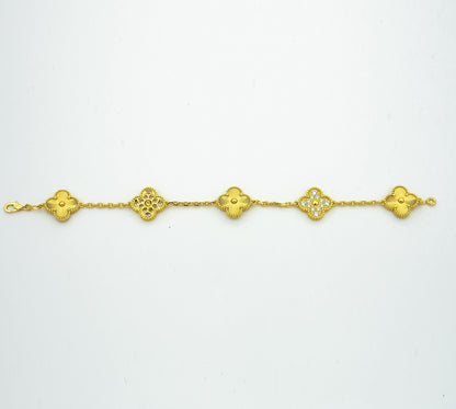 [VCA]CLOVER BRACELET 5 MOTIFS GOLD DIAMOND