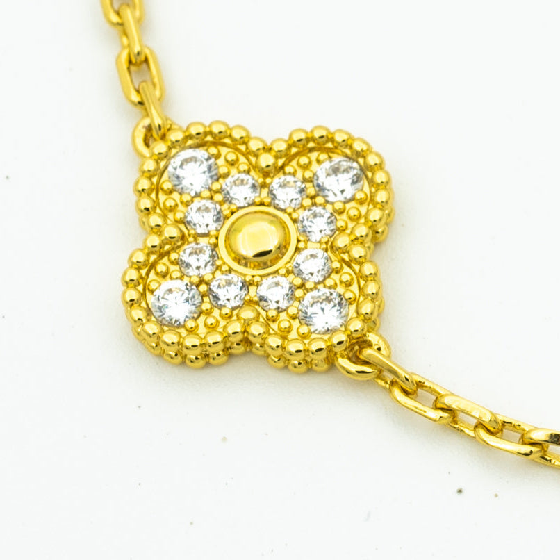 [VCA]CLOVER BRACELET 5 MOTIFS GOLD DIAMOND