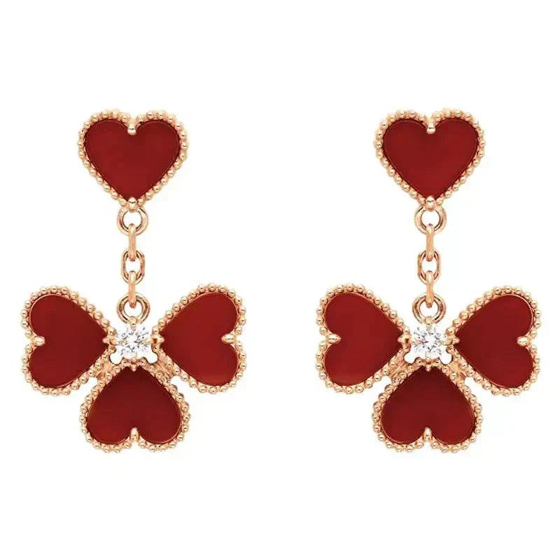 [VCA]SWEET CLOVER CARNELIAN EARRINGS