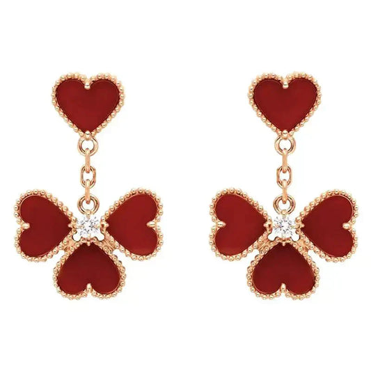 [VCA]SWEET CLOVER CARNELIAN EARRINGS