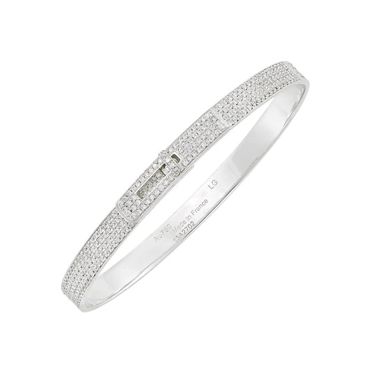 [Hmes]HM KELLY BRACELET IN SILVER AND FULL PAVE DIAMOND