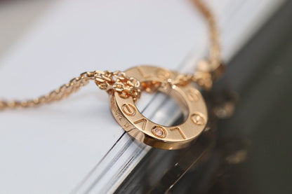 [CAT]LOVE NECKLACE ADJUSTABLE ROSE GOLD 2 DIAMOND