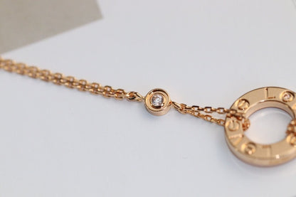 [CAT]LOVE NECKLACE ADJUSTABLE ROSE GOLD 2 DIAMOND