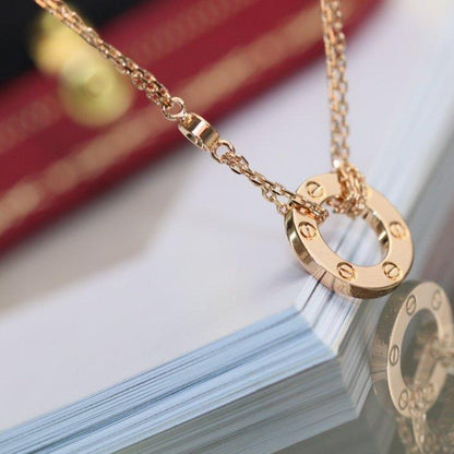 [CAT]LOVE NECKLACE ADJUSTABLE ROSE GOLD 2 DIAMOND