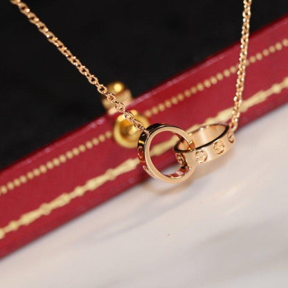 [CAT]LOVE NECKLACE PINK GOLD AND SILVER