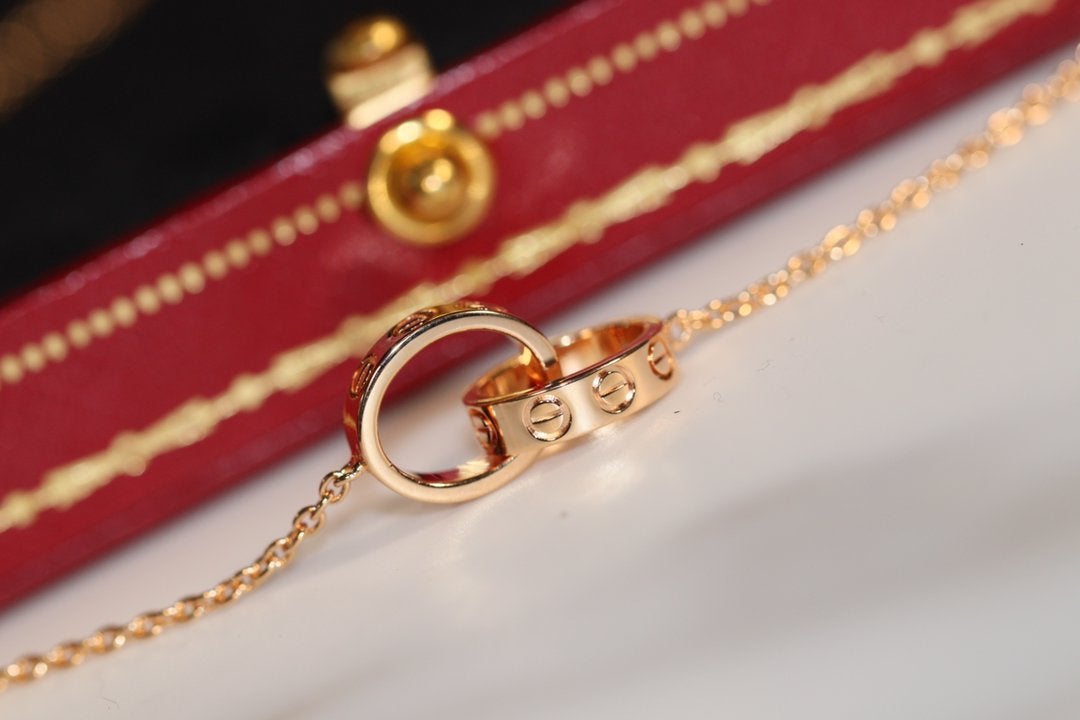 [CAT]LOVE NECKLACE PINK GOLD AND SILVER