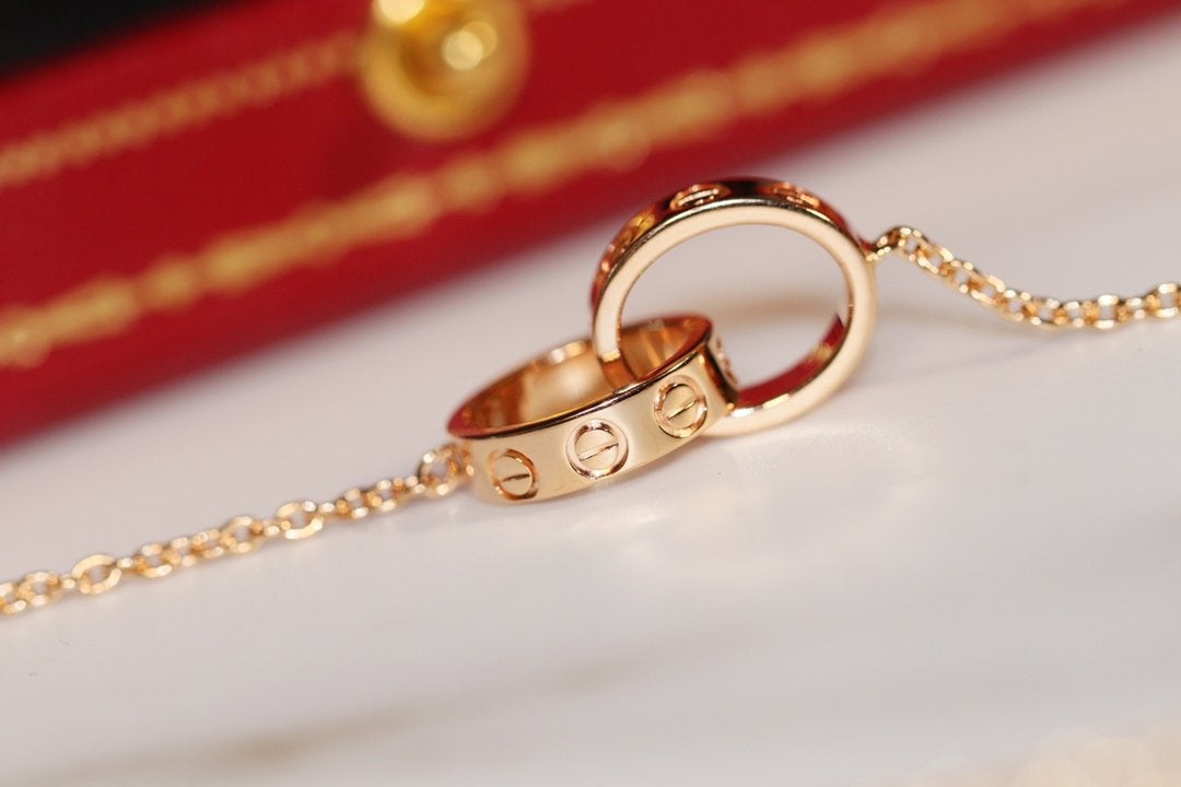 [CAT]LOVE NECKLACE PINK GOLD AND SILVER