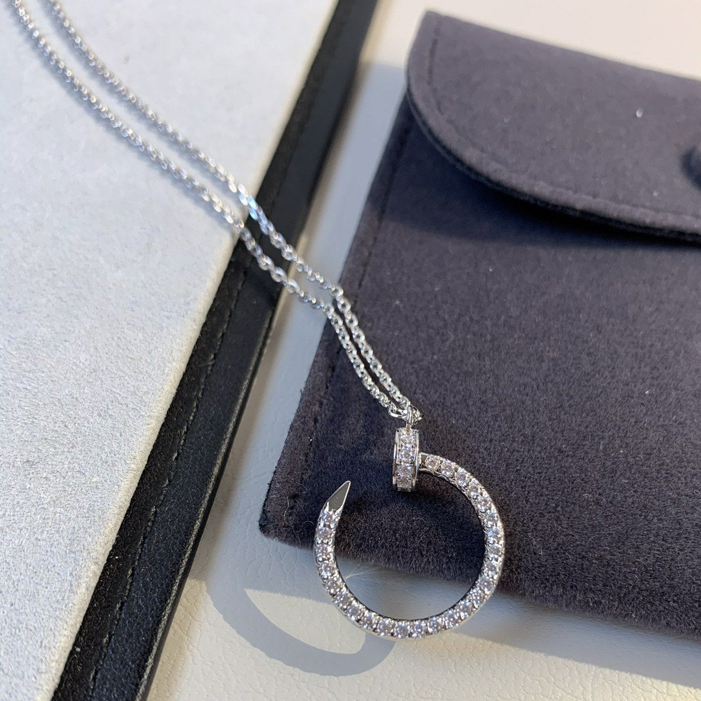 [CAT]JUSTE NECKLACE SILVER DIAMONDS