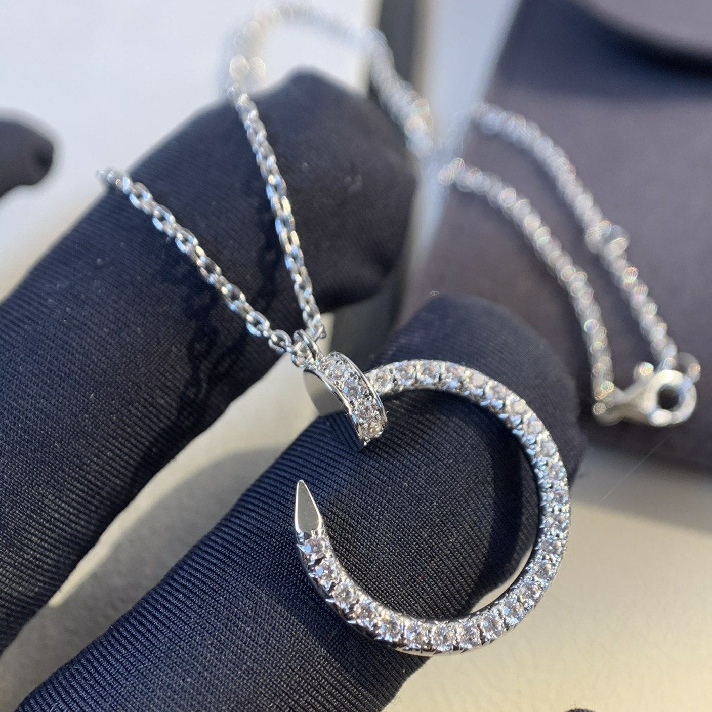 [CAT]JUSTE NECKLACE SILVER DIAMONDS