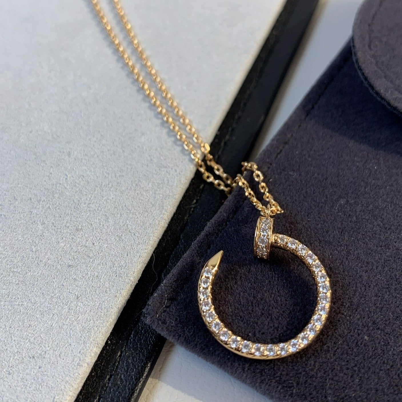 [CAT]JUSTE NECKLACE PINK GOLD DIAMONDS