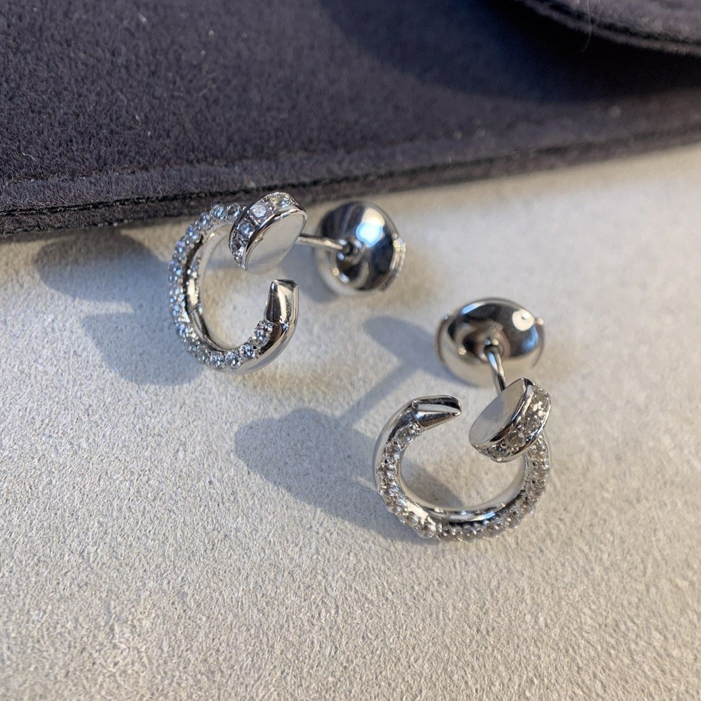 [CAT]JUSTE EARRINGS SILVER DIAMONDS