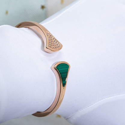 [Blar]DREAM BRACELET OPEN MALACHITE PINK GOLD