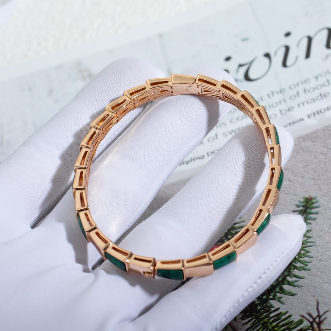 [Blar]SERPENTI BRACELET PINK GOLD MALACHITE