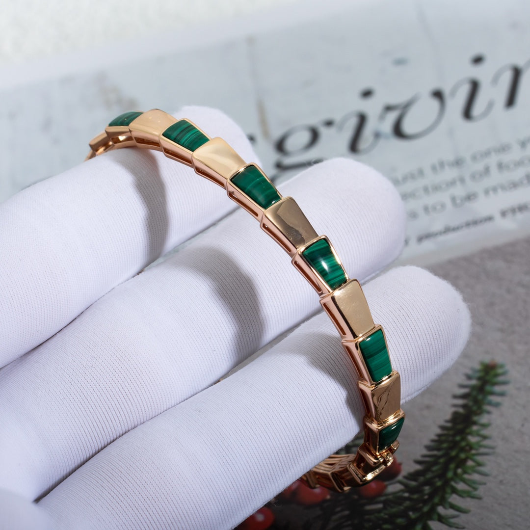 [Blar]SERPENTI BRACELET PINK GOLD MALACHITE