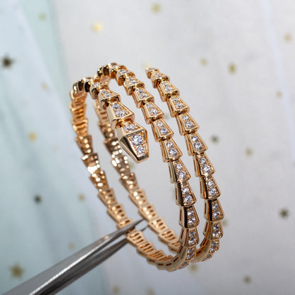 [Blar]SERPENTI BRACELET PINK GOLD DIAMOND DOUBLE ROW