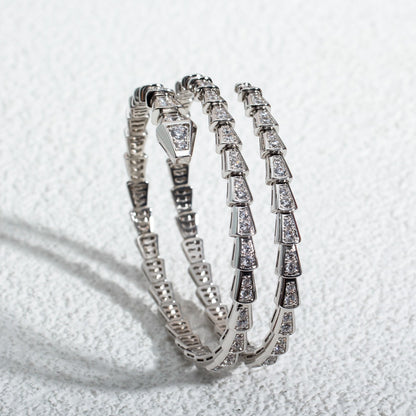 [Blar]SERPENTI BRACELET SILVER DIAMOND DOUBLE ROW