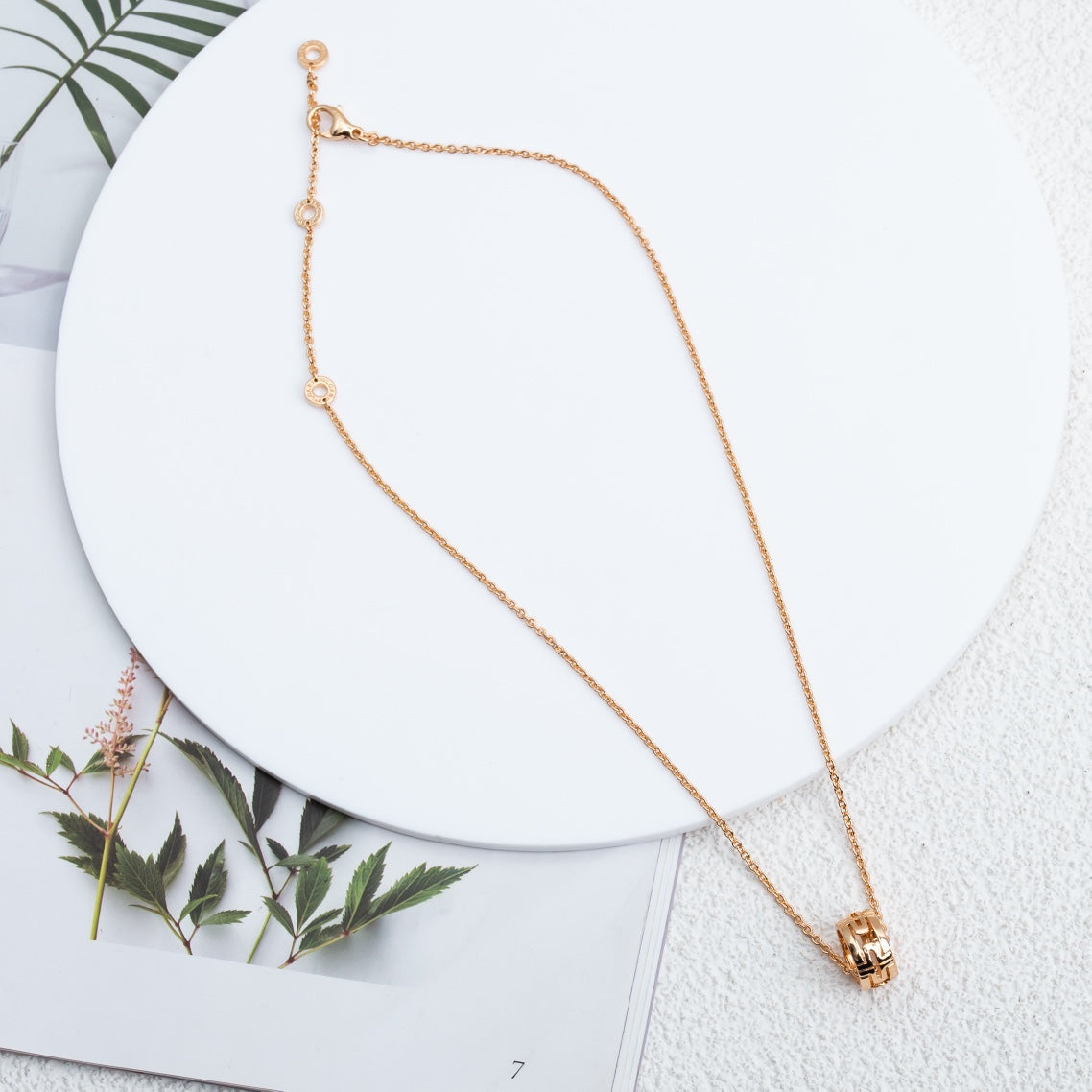 [CAT]PARENTESI NECKLACE PINK GOLD