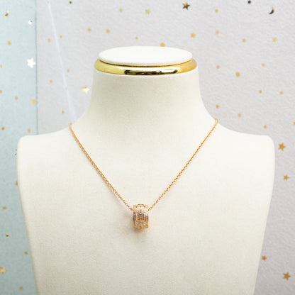 [CAT]PARENTESI NECKLACE PINK GOLD DIAMOND