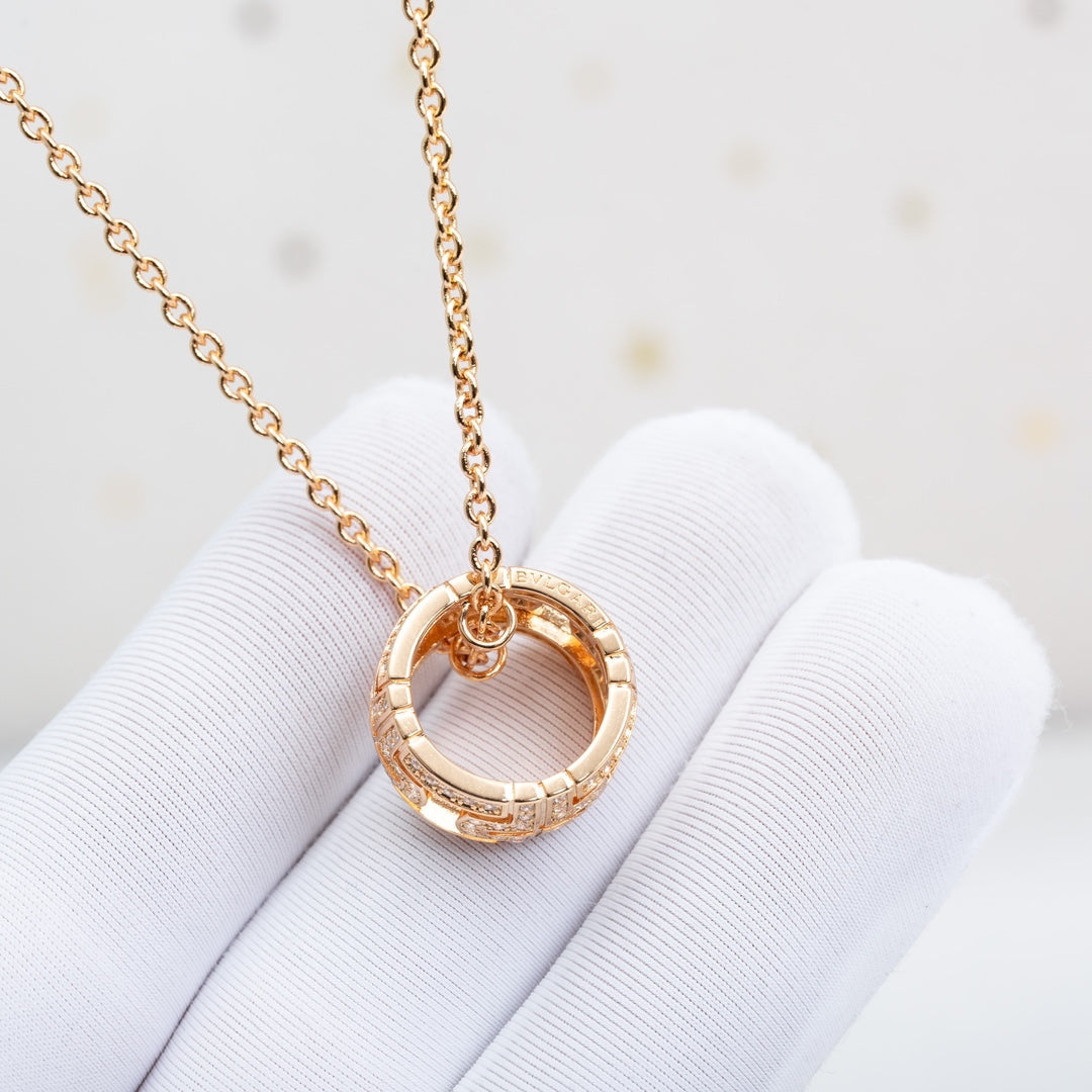 [CAT]PARENTESI NECKLACE PINK GOLD DIAMOND