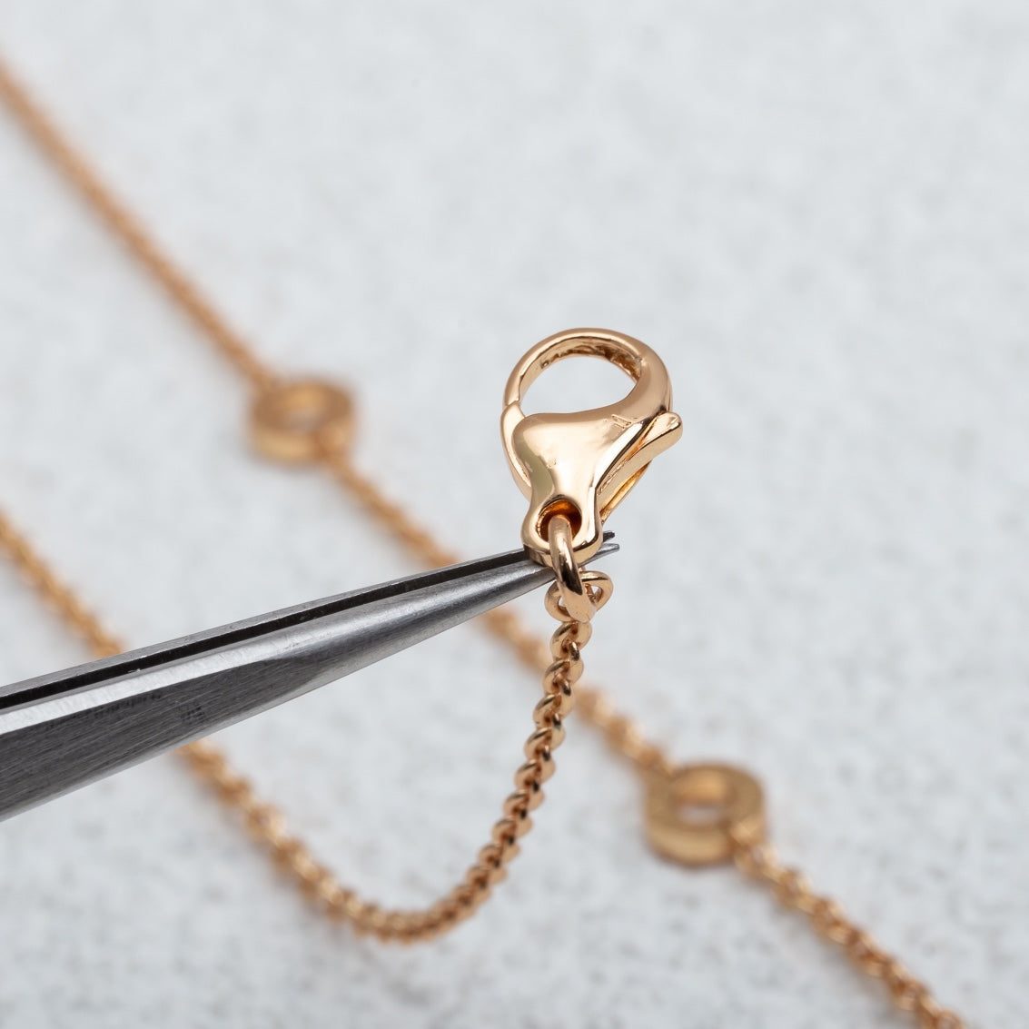 [CAT]PARENTESI NECKLACE PINK GOLD DIAMOND