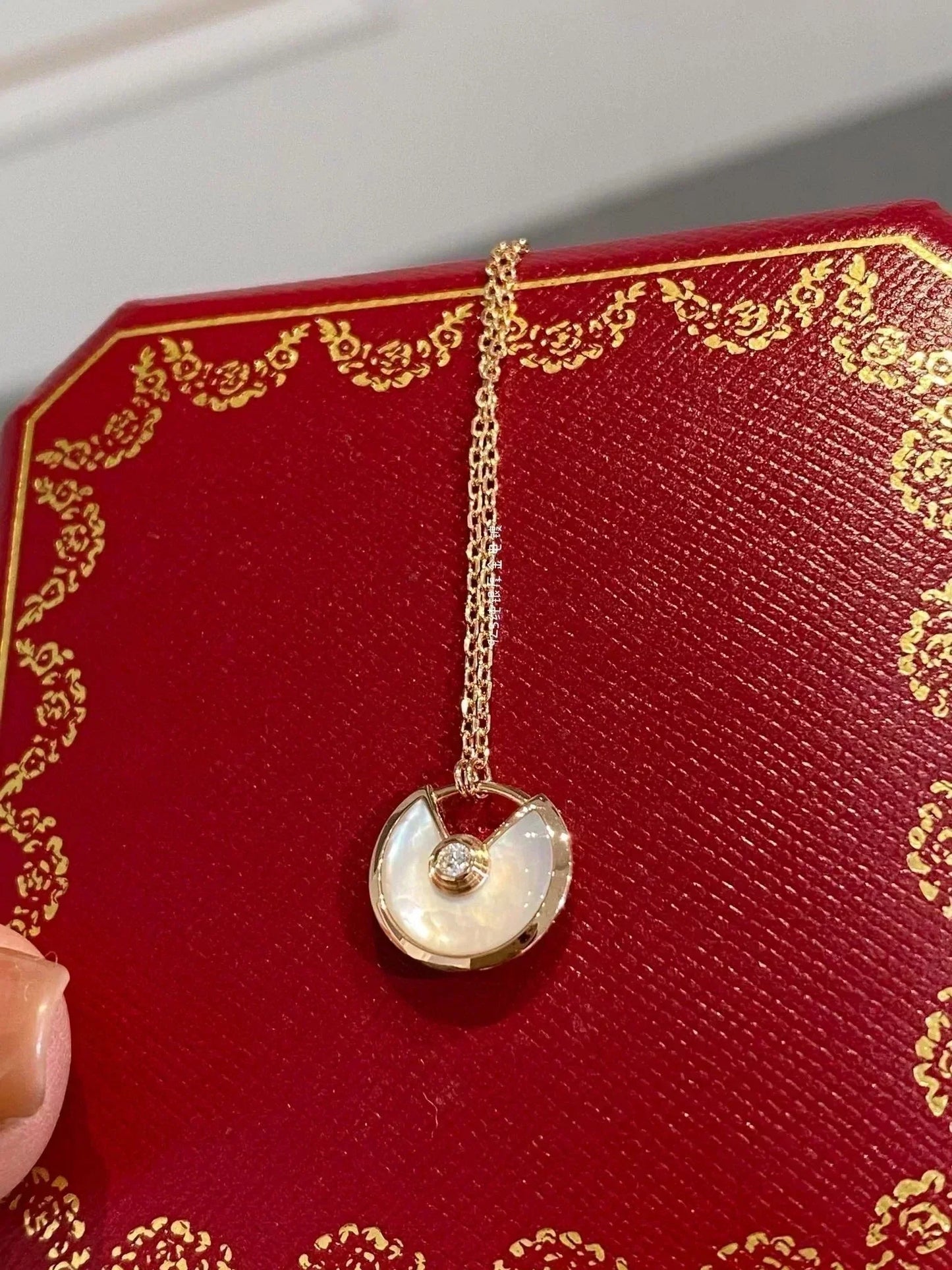 [Chau]AMULETTE ROSE GOLD MOP NECKLACE