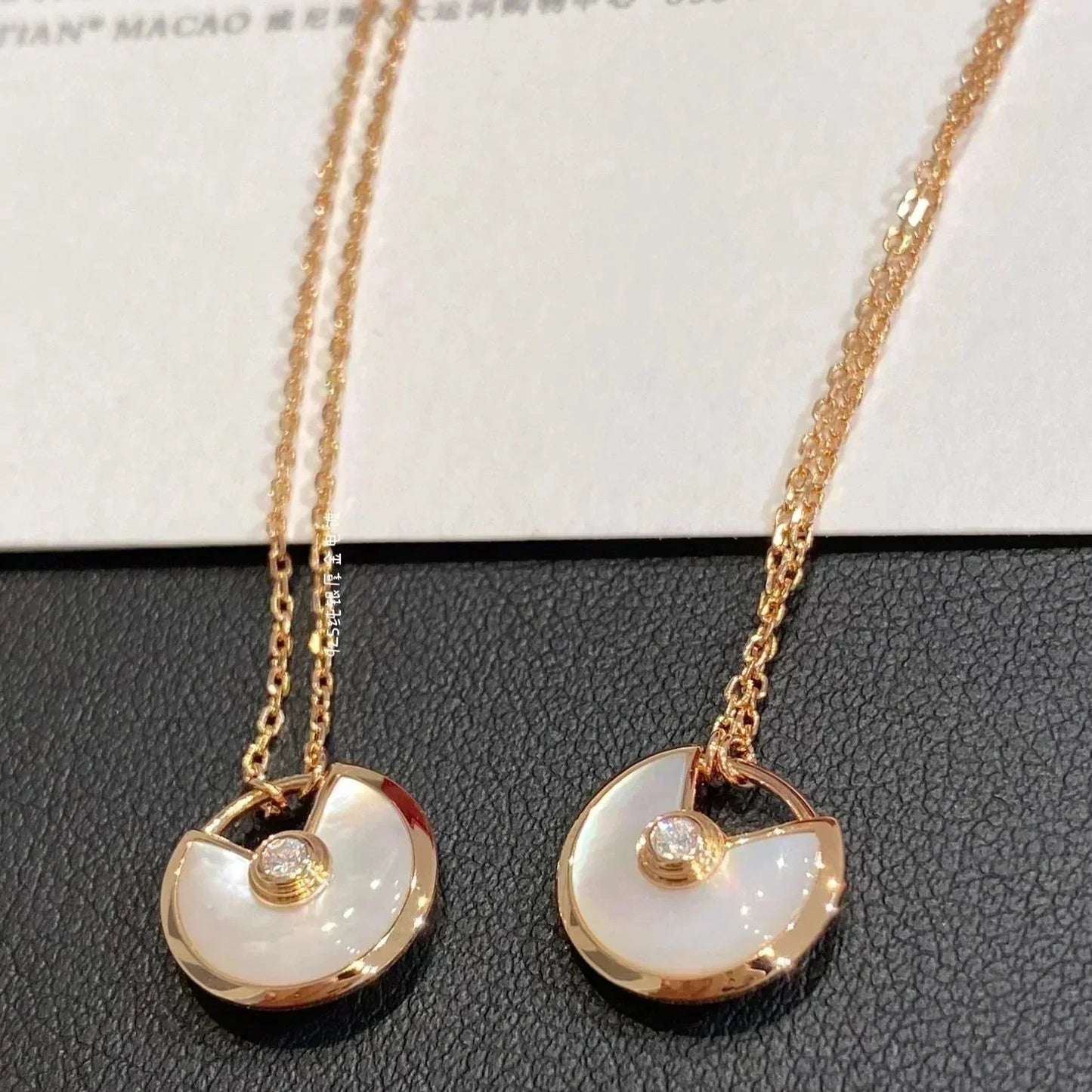 [Chau]AMULETTE ROSE GOLD MOP NECKLACE