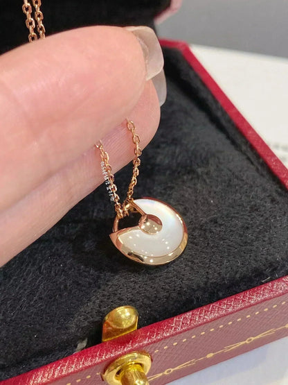 [Chau]AMULETTE ROSE GOLD MOP NECKLACE