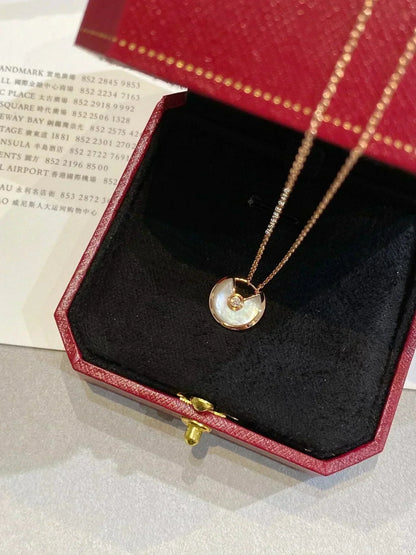 [Chau]AMULETTE ROSE GOLD MOP NECKLACE