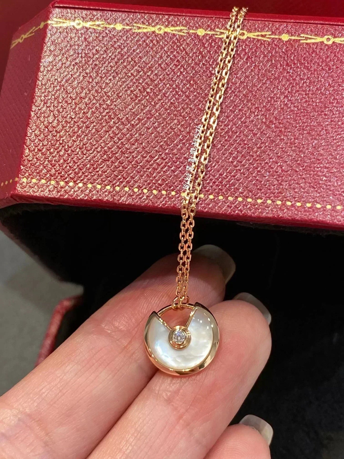 [Chau]AMULETTE ROSE GOLD MOP NECKLACE