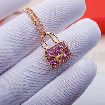 [Loui]CONSTANCE PEDANT PURPLE DIAMOND NECKLACE