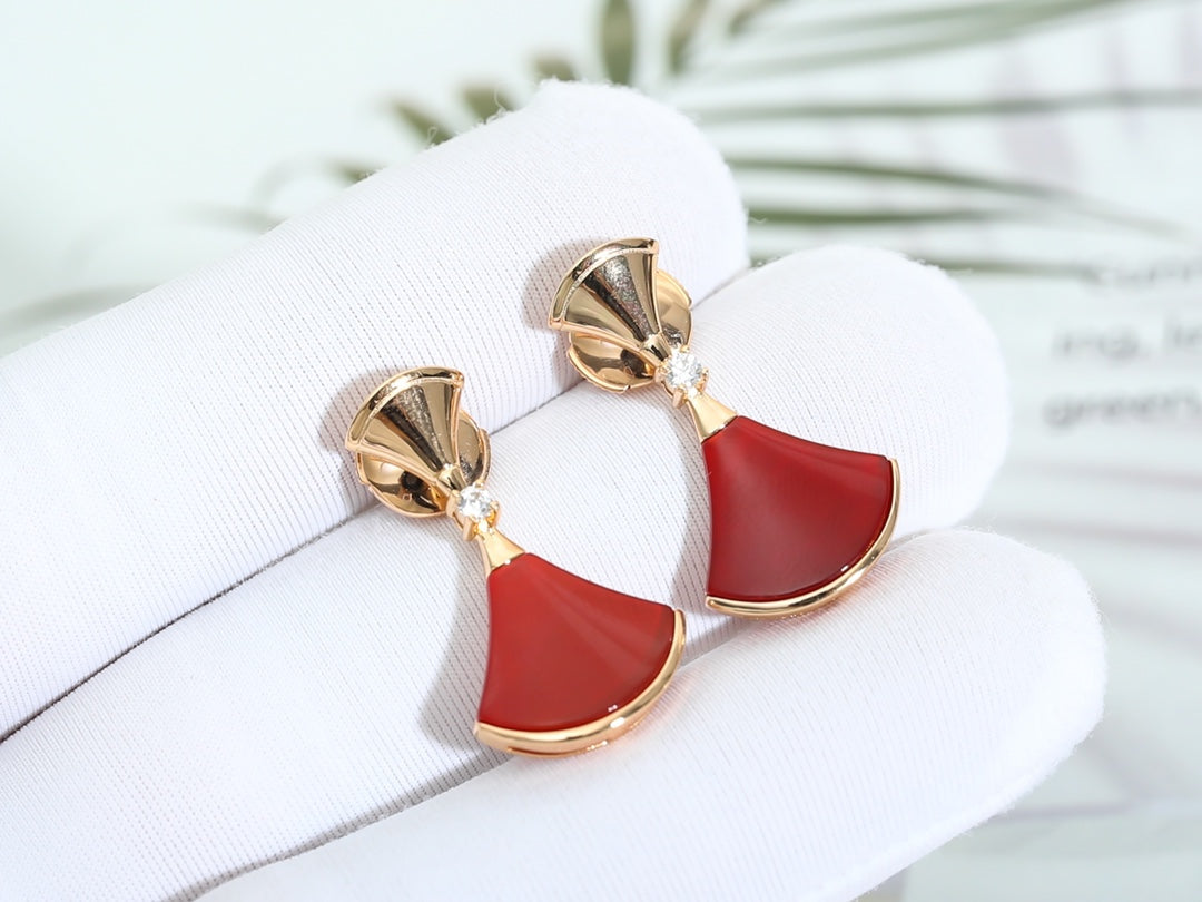 [Blar]DREAM Carnelian PINK GOLD EARRINGS