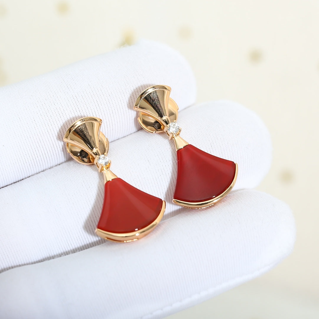 [Blar]DREAM Carnelian PINK GOLD EARRINGS