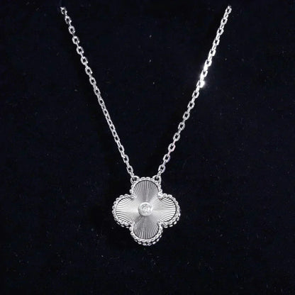 [VCA]CLOVER  15MM DIAMOND LASER NECKLACE SILVER