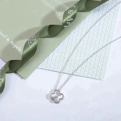 [VCA]CLOVER  15MM DIAMOND LASER NECKLACE SILVER