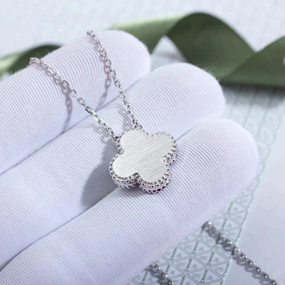 [VCA]CLOVER  15MM DIAMOND LASER NECKLACE SILVER