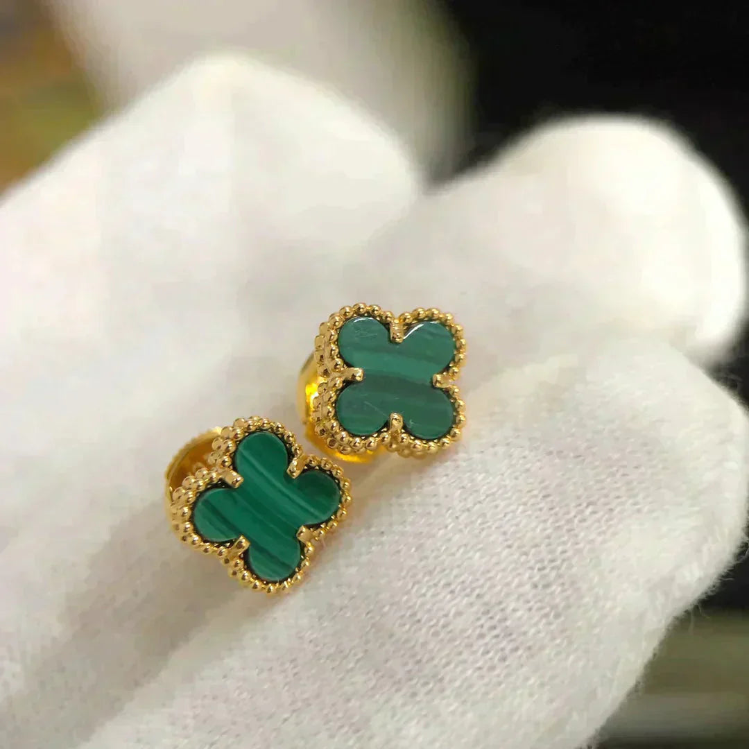 [VCA]CLOVER MINI 9.5MM MALACHITE  EARRINGS