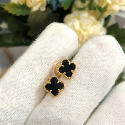 [VCA]CLOVER MINI 9.5MM BLACK MOP EARRINGS