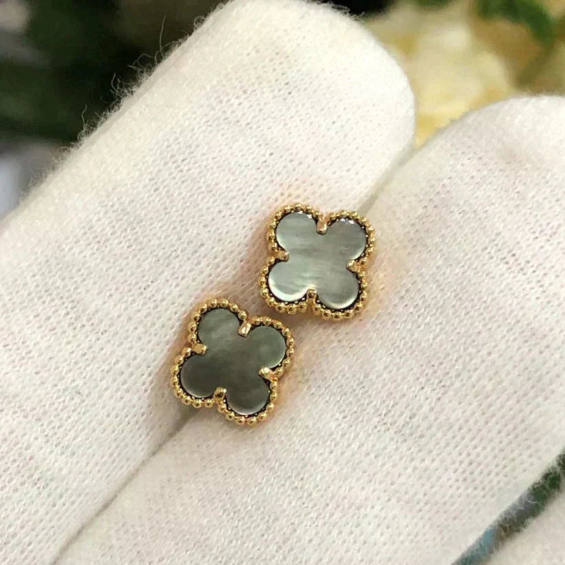 [VCA]CLOVER MINI 9.5MM GRAY MOP EARRINGS