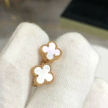 [VCA]CLOVER MINI 9.5MM WHITE MOP EARRINGS