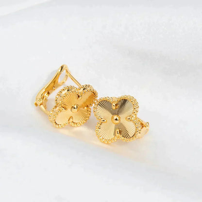 [VCA]CLOVER MEDIUM 1 MOTIFS LASER EARRINGS