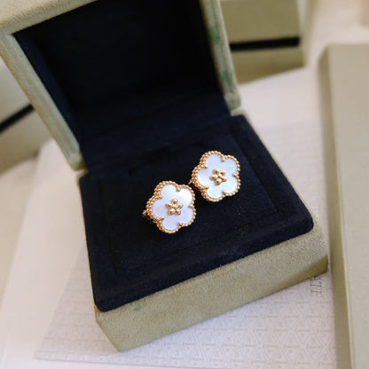 [VCA]LUCKY PINK GOLD WHITE MOP EARRINGS