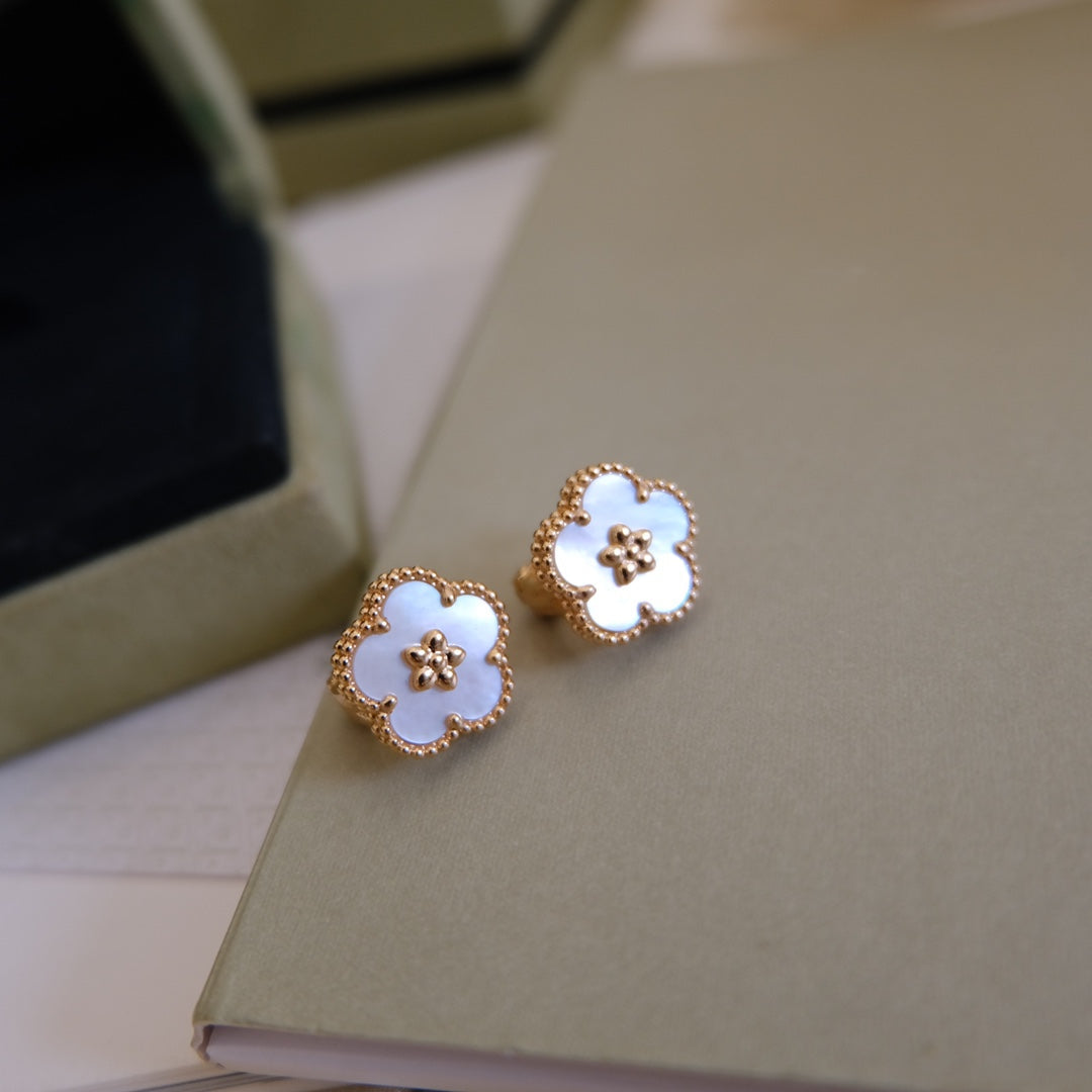 [VCA]LUCKY PINK GOLD WHITE MOP EARRINGS