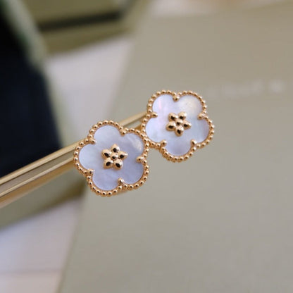 [VCA]LUCKY PINK GOLD WHITE MOP EARRINGS