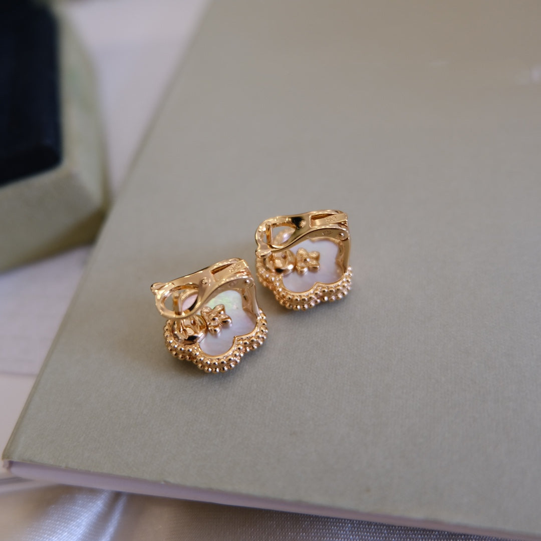 [VCA]LUCKY PINK GOLD WHITE MOP EARRINGS